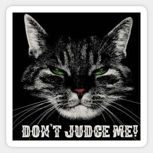 Don't Judge Me Cat Sticker